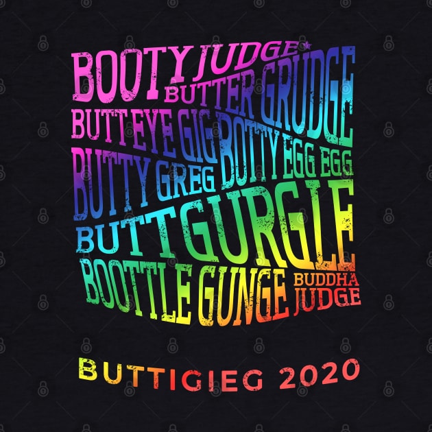 How do you say Mayor Pete Buttigieg's name? Rainbow trippy retro list of ways people say it. by YourGoods
